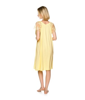 Camisa de noche amarilla amplia en micromodal y elastano